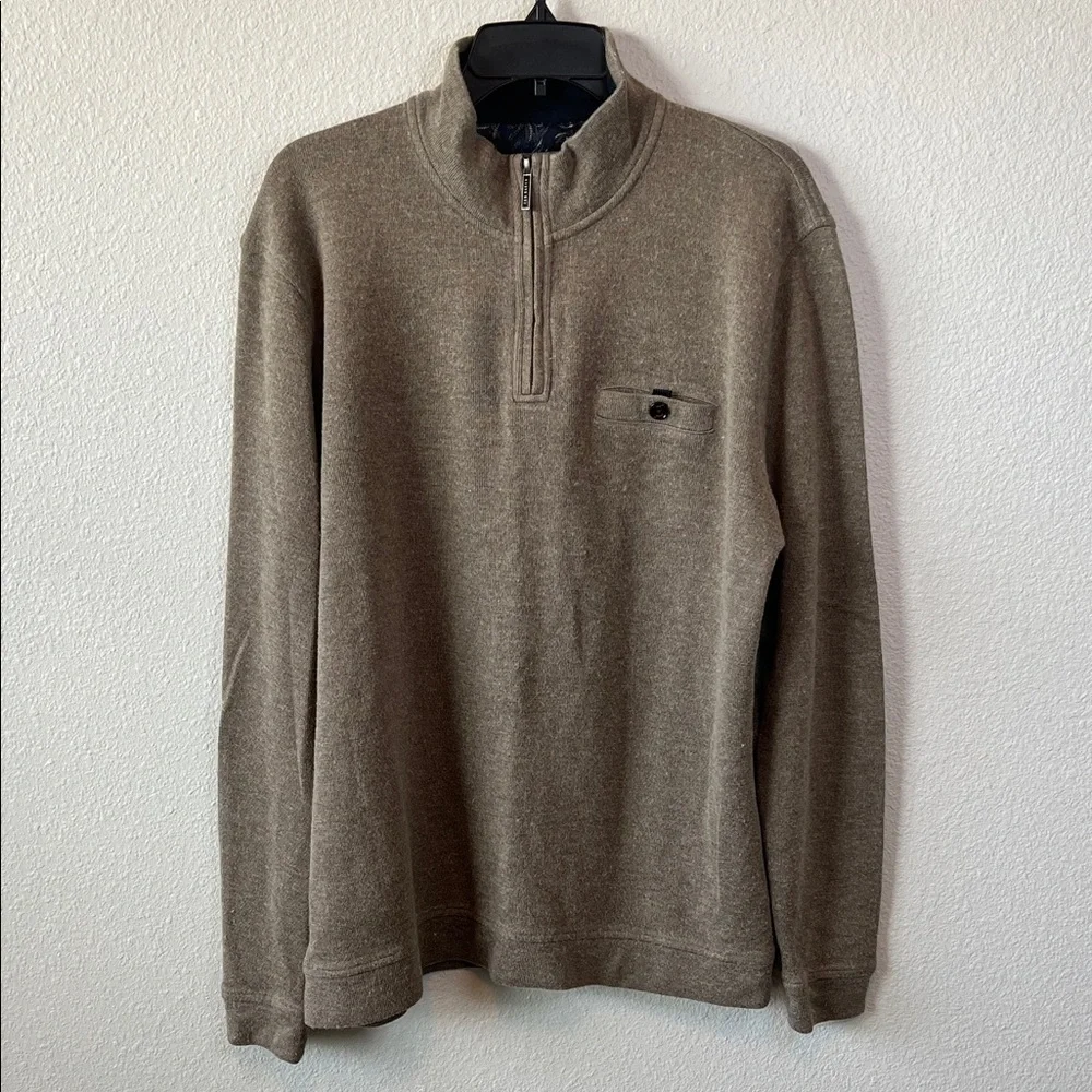 Ted Baker Quarter Zip Sweater Beige Size XL Tall